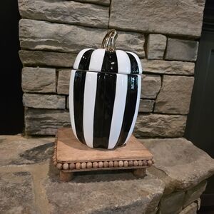 Black and White Pumpkin Canister-NWT
